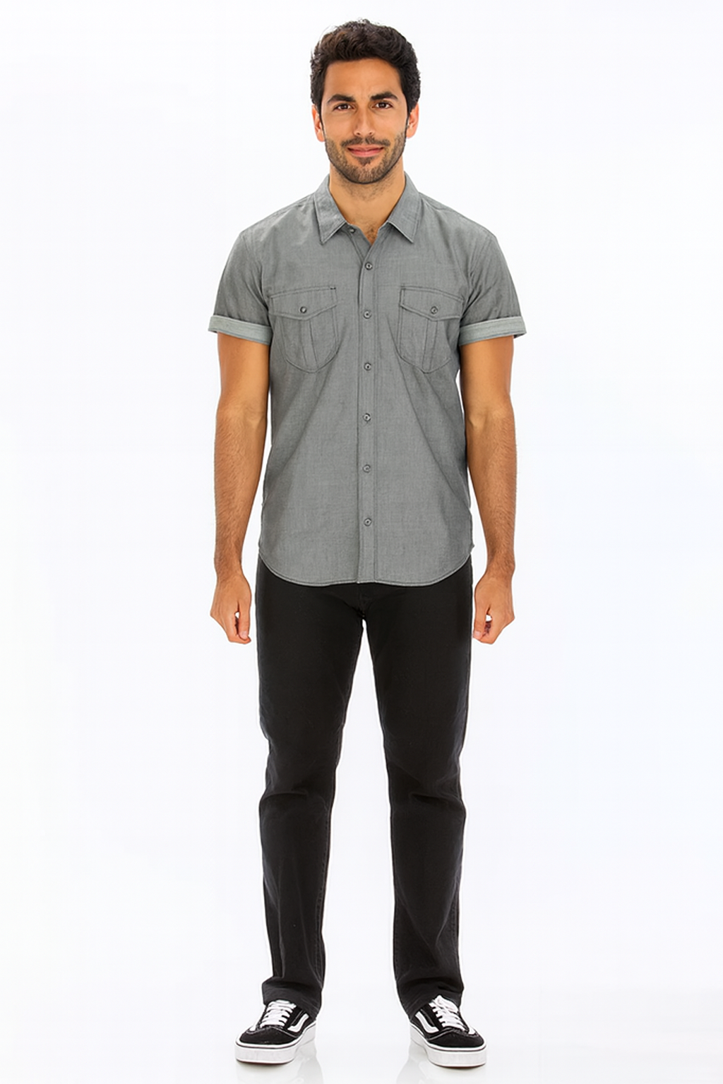 Weiv Men's Casual Short Sleeve Two Tone Shirts