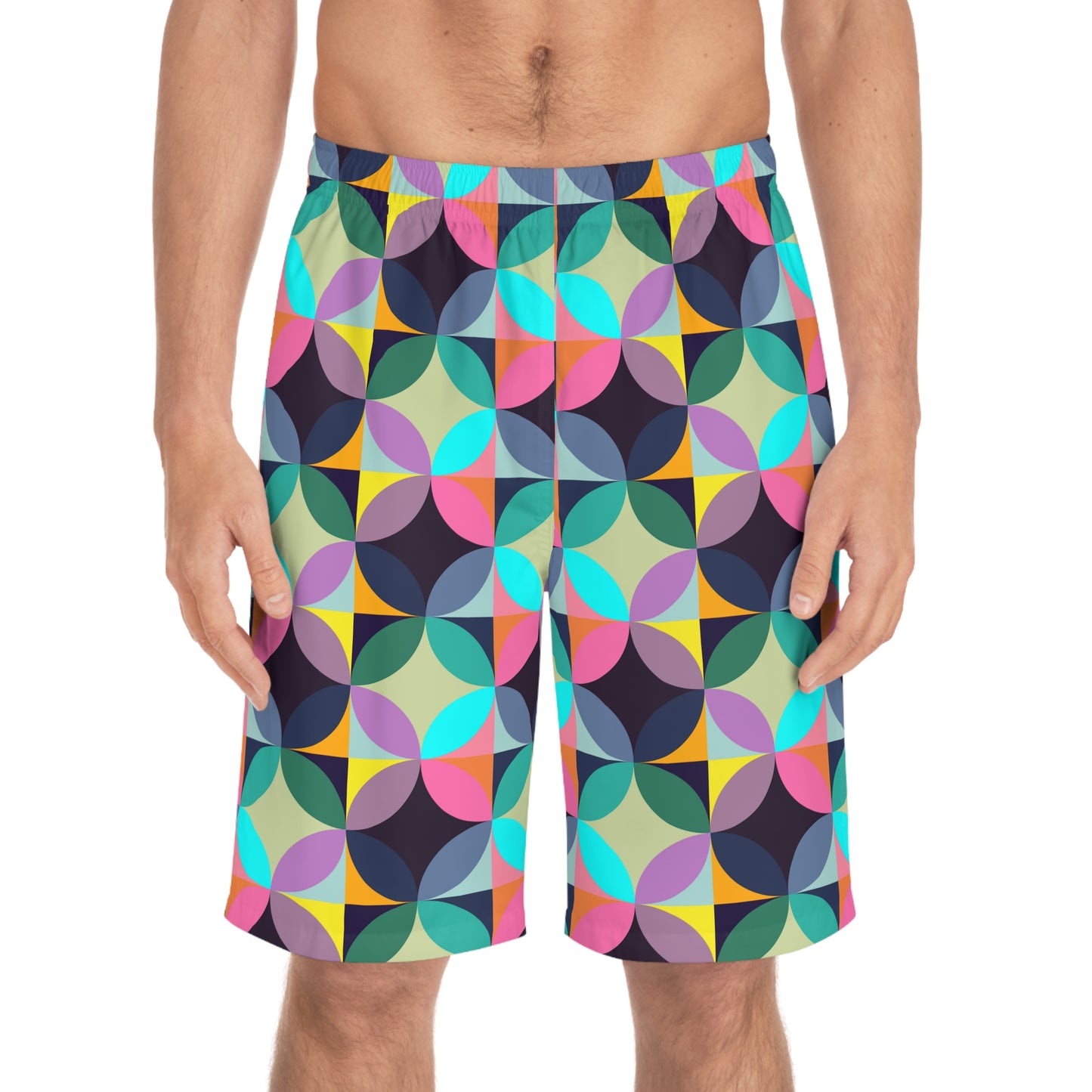 Multi Color Circle Pattern–Men's Board Shorts (AOP)
