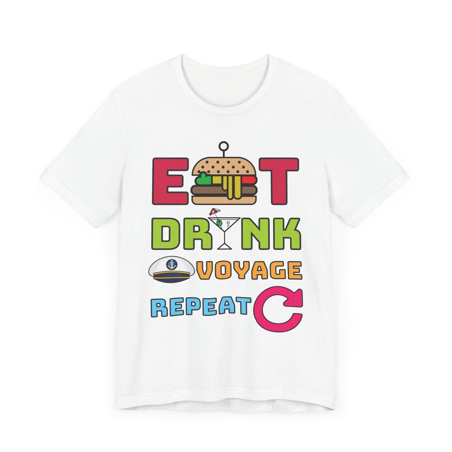 Eat Drink Voyage Repeat AR-Unisex Jersey Short Sleeve Tee–EXPRESS DELIVERY*