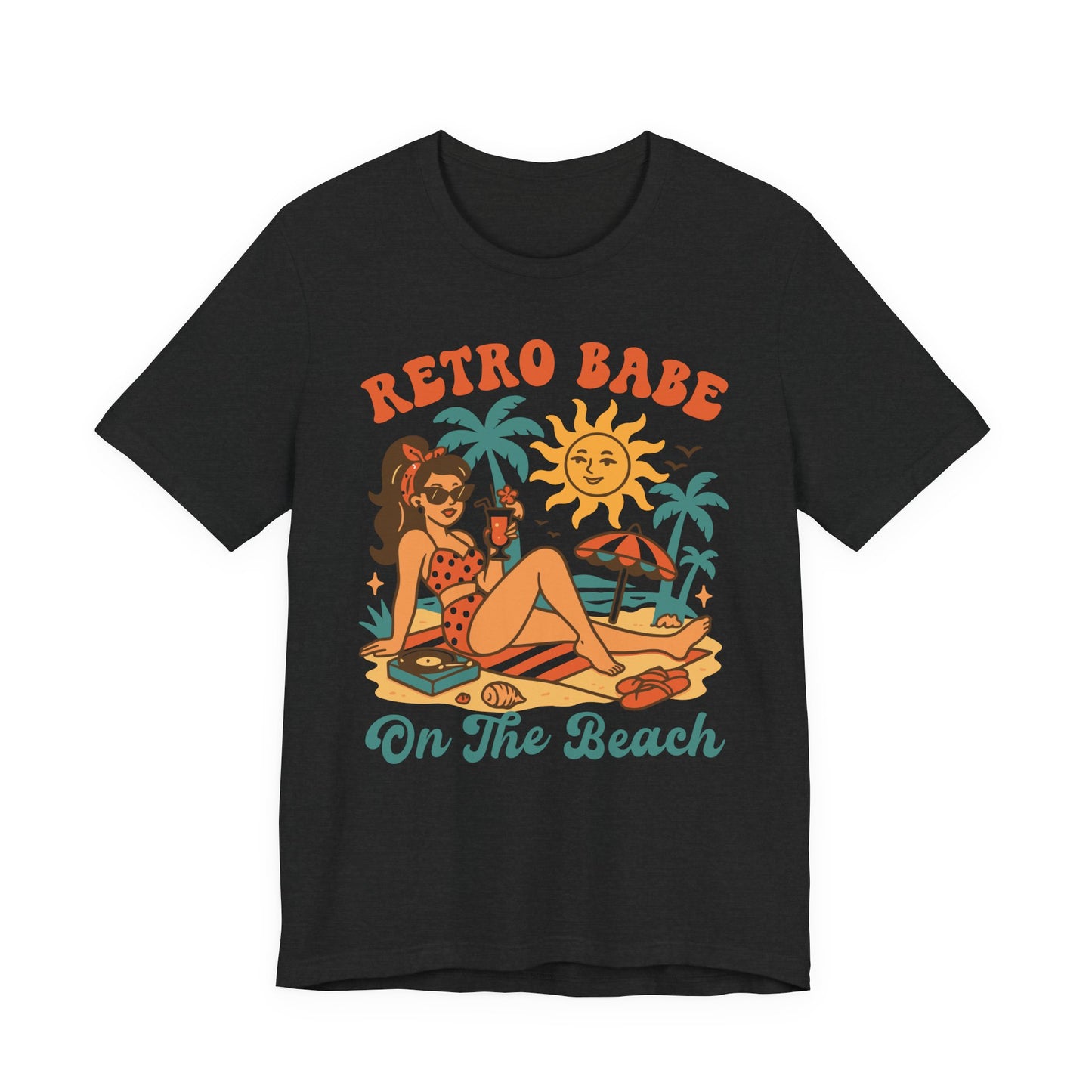 Retro Babe on the Beach–Unisex Jersey Short Sleeve Tee–EXPRESS DELIVERY*
