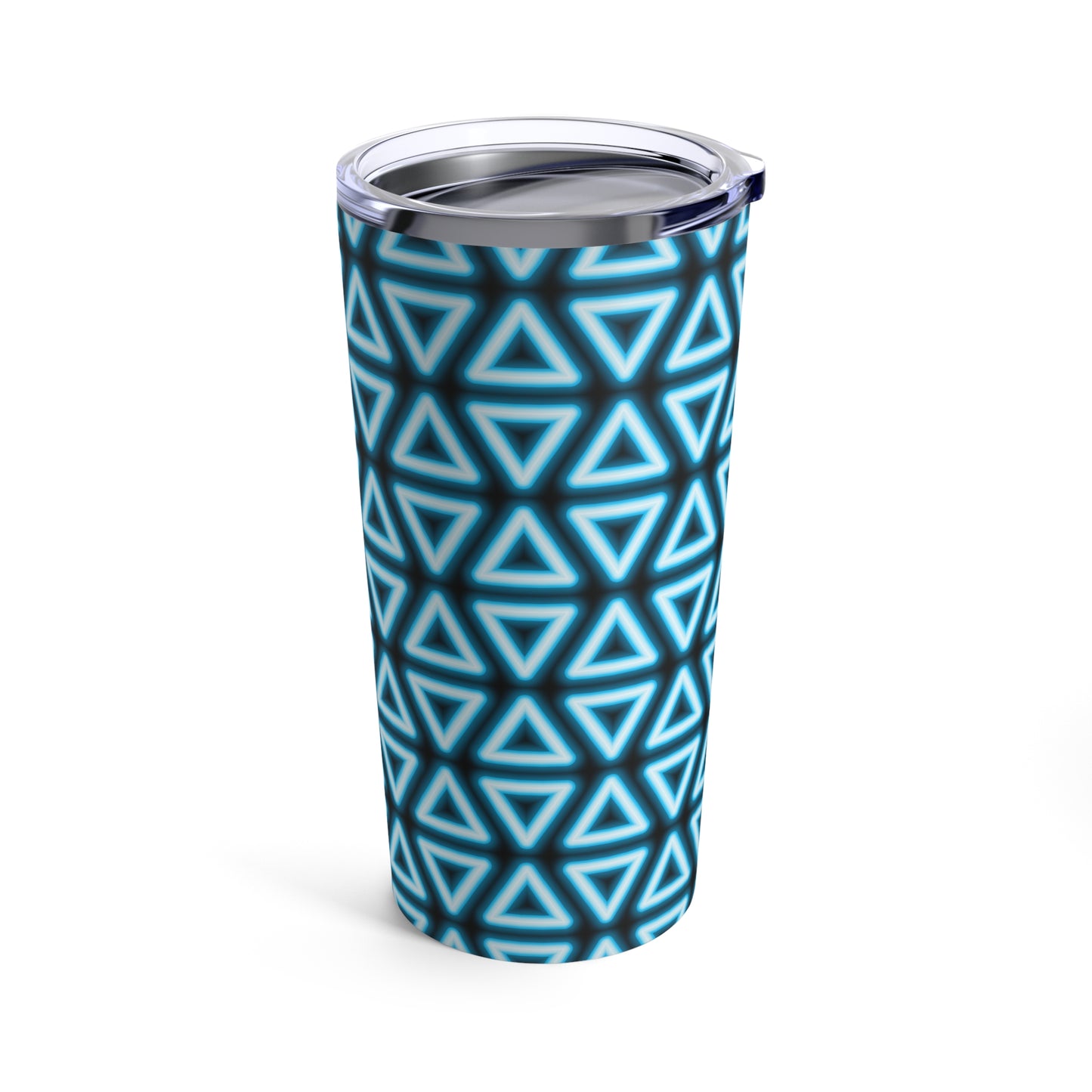 Neon Triangle Pattern–Baby Blue-Bling Bling–Tumbler 20oz