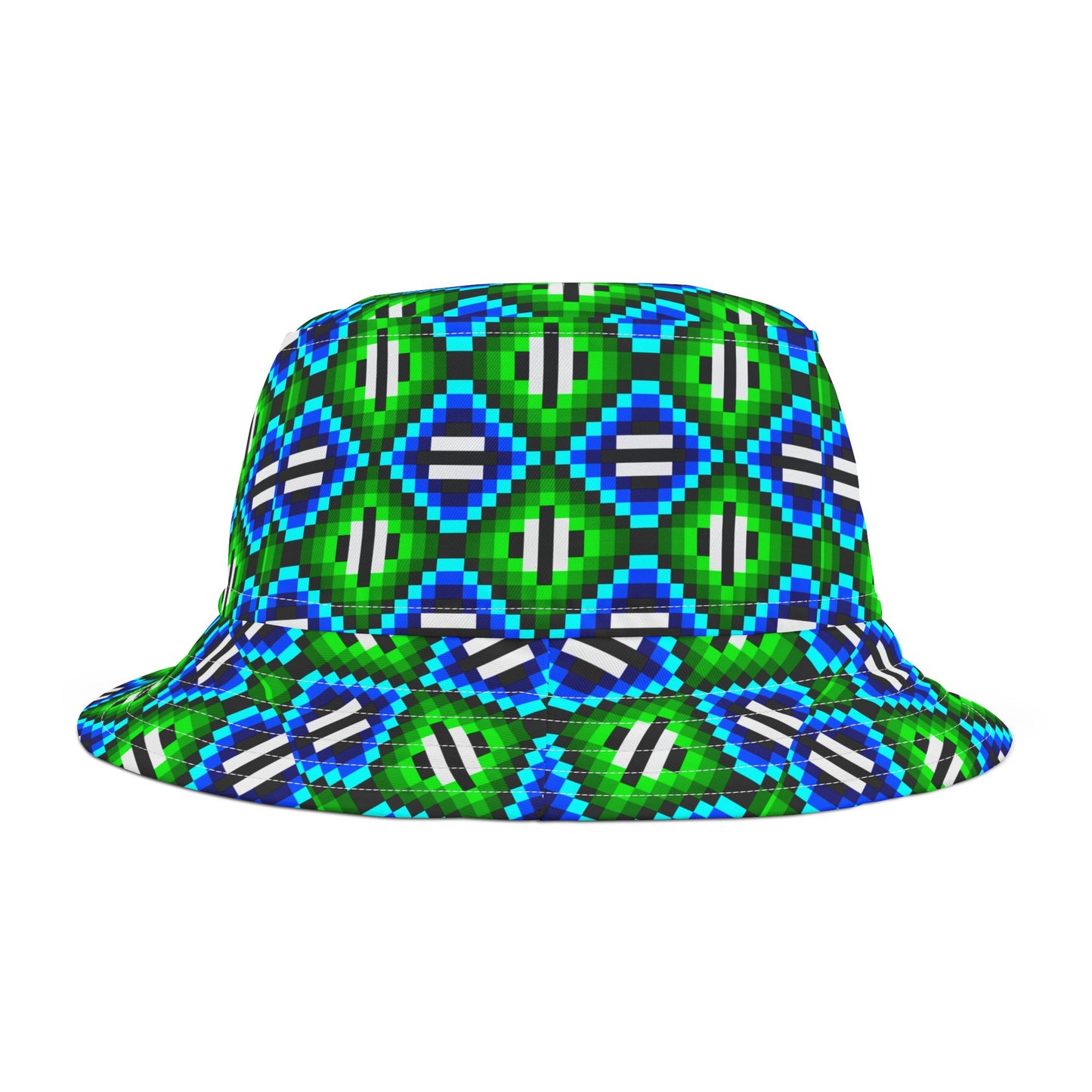 Green & Blue Triangles–Bucket Hat (AOP)