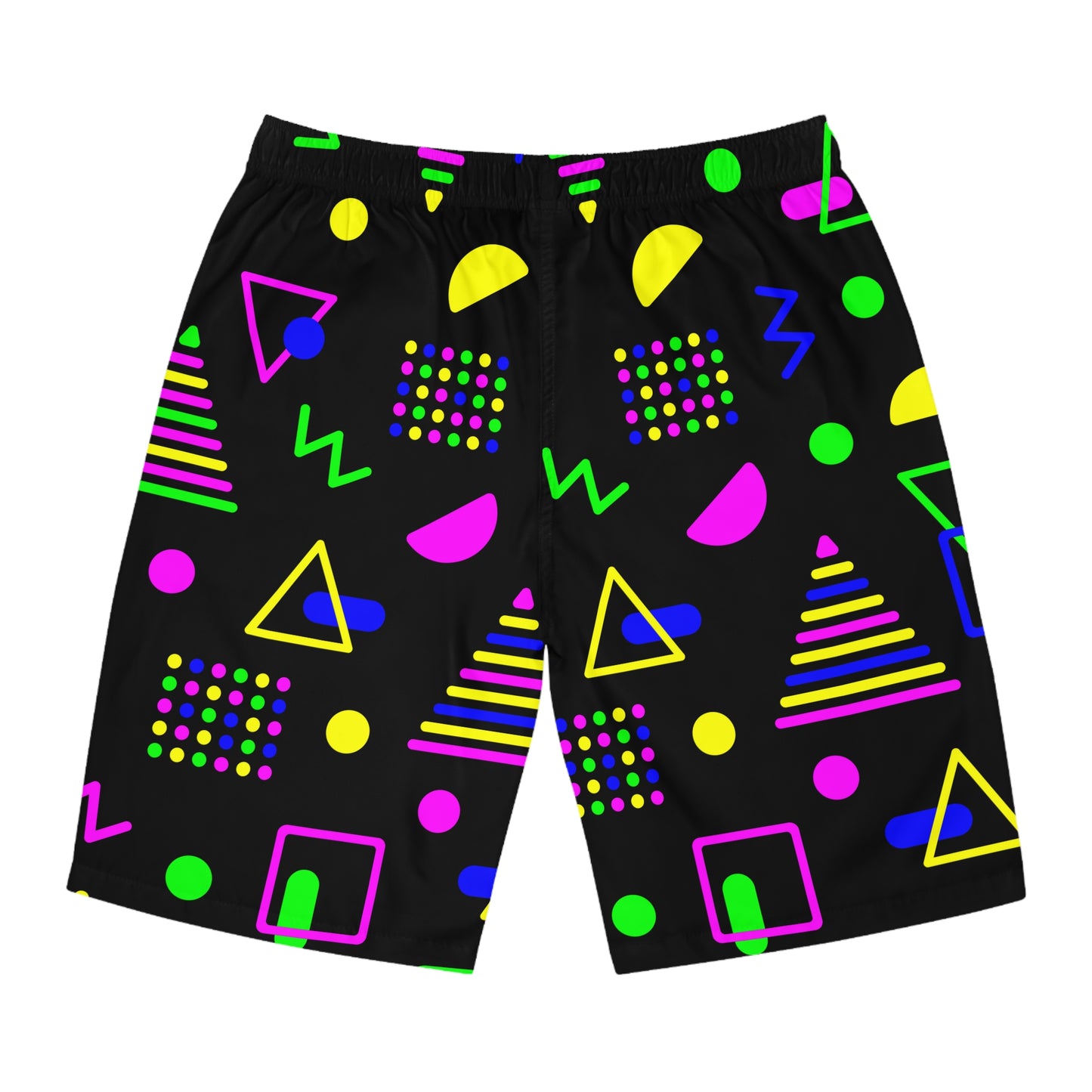 Neon Shapes–Men's Board Shorts (AOP)