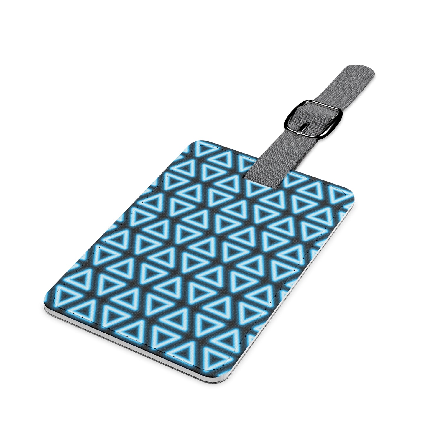 Neon Triangle Pattern–Saffiano Polyester Luggage Tag, Rectangle