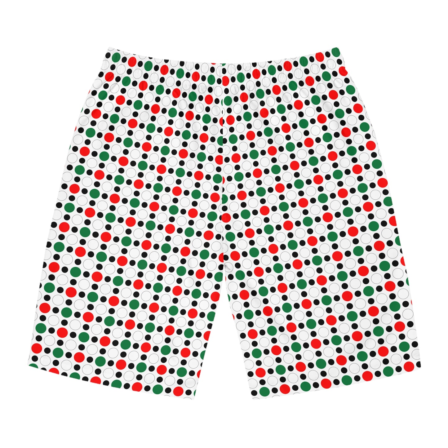 Green White Red Circle Pattern –Men's Board Shorts (AOP)