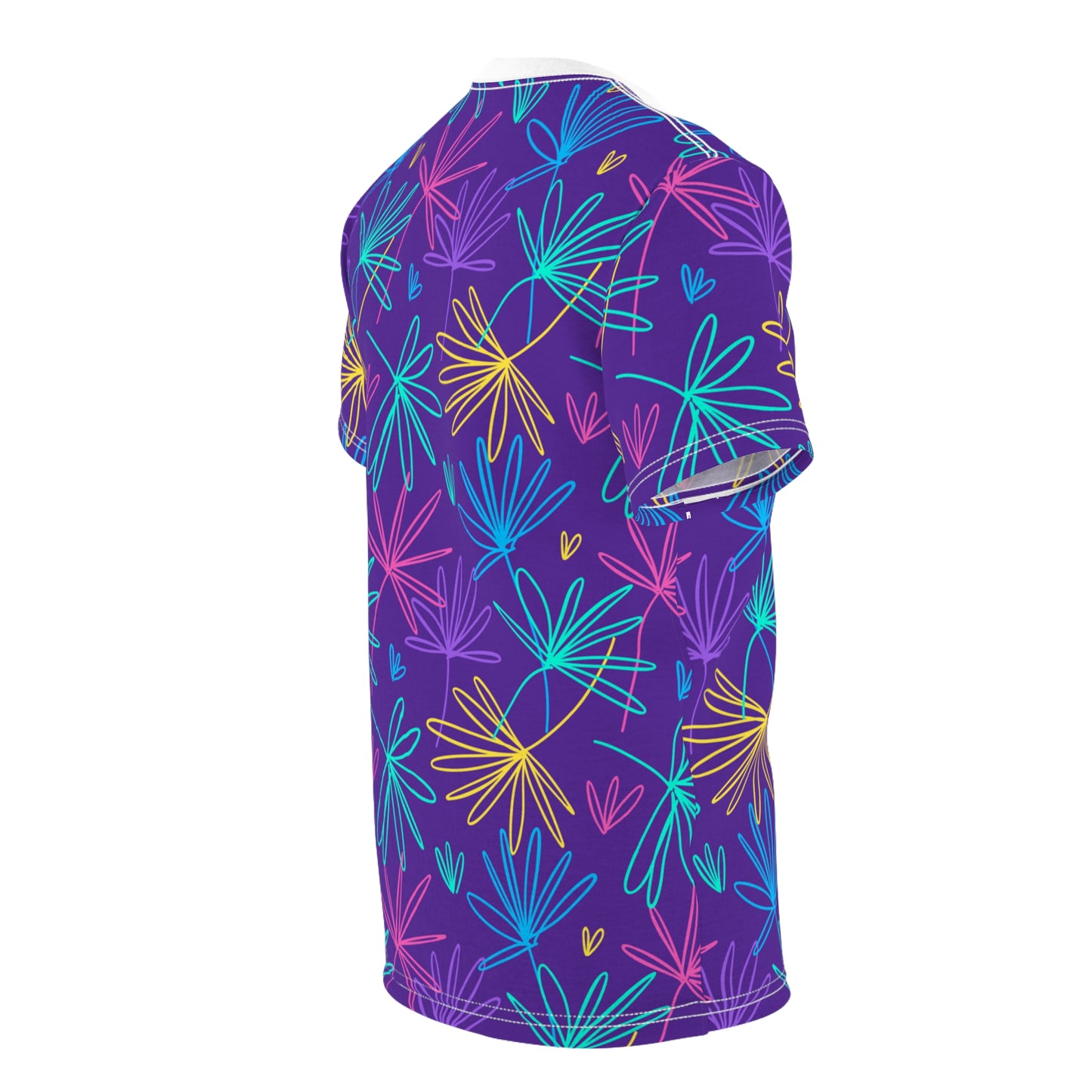 Neon Palms All-Over Print-Unisex Cut & Sew Tee (AOP)