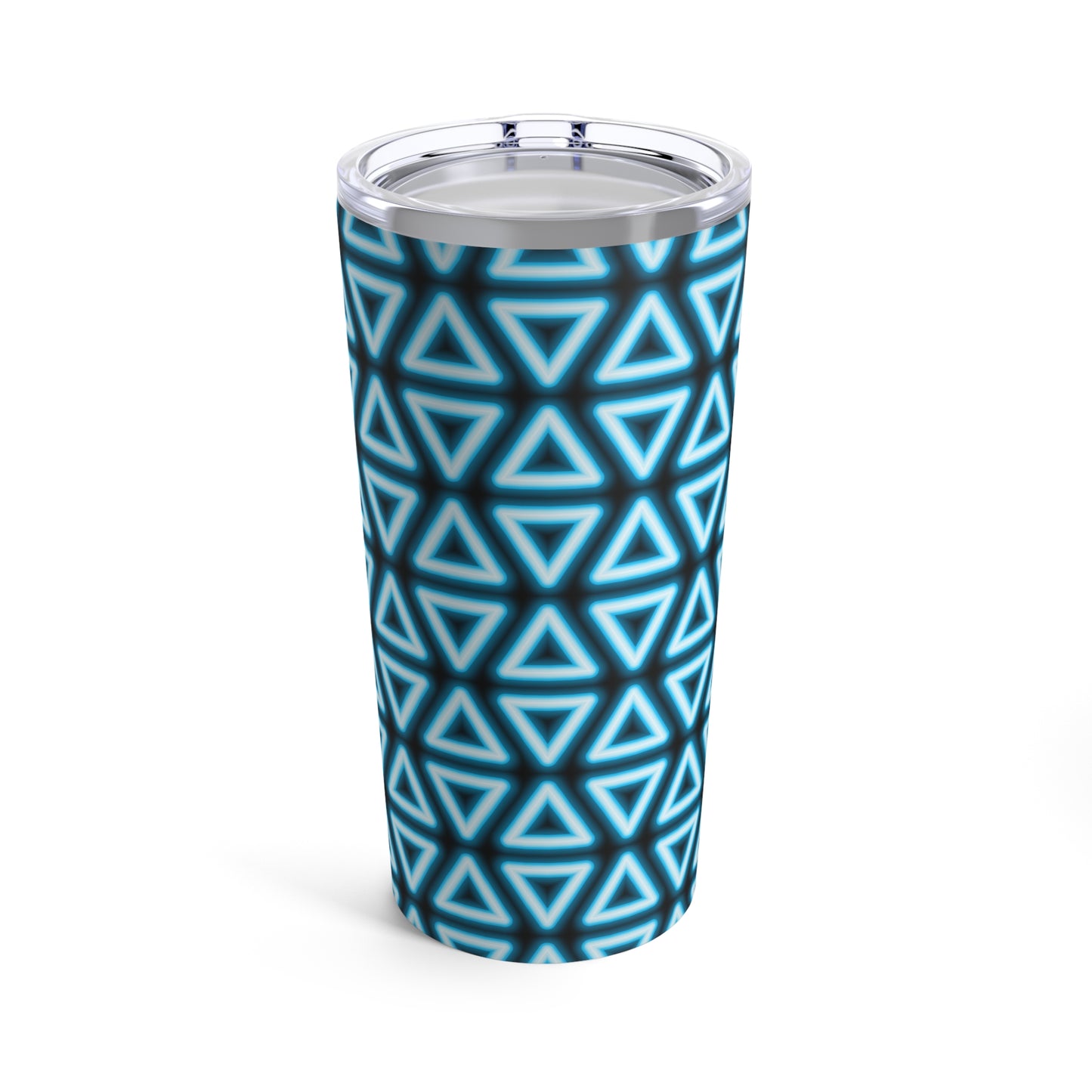 Neon Triangle Pattern–Baby Blue-Bling Bling–Tumbler 20oz