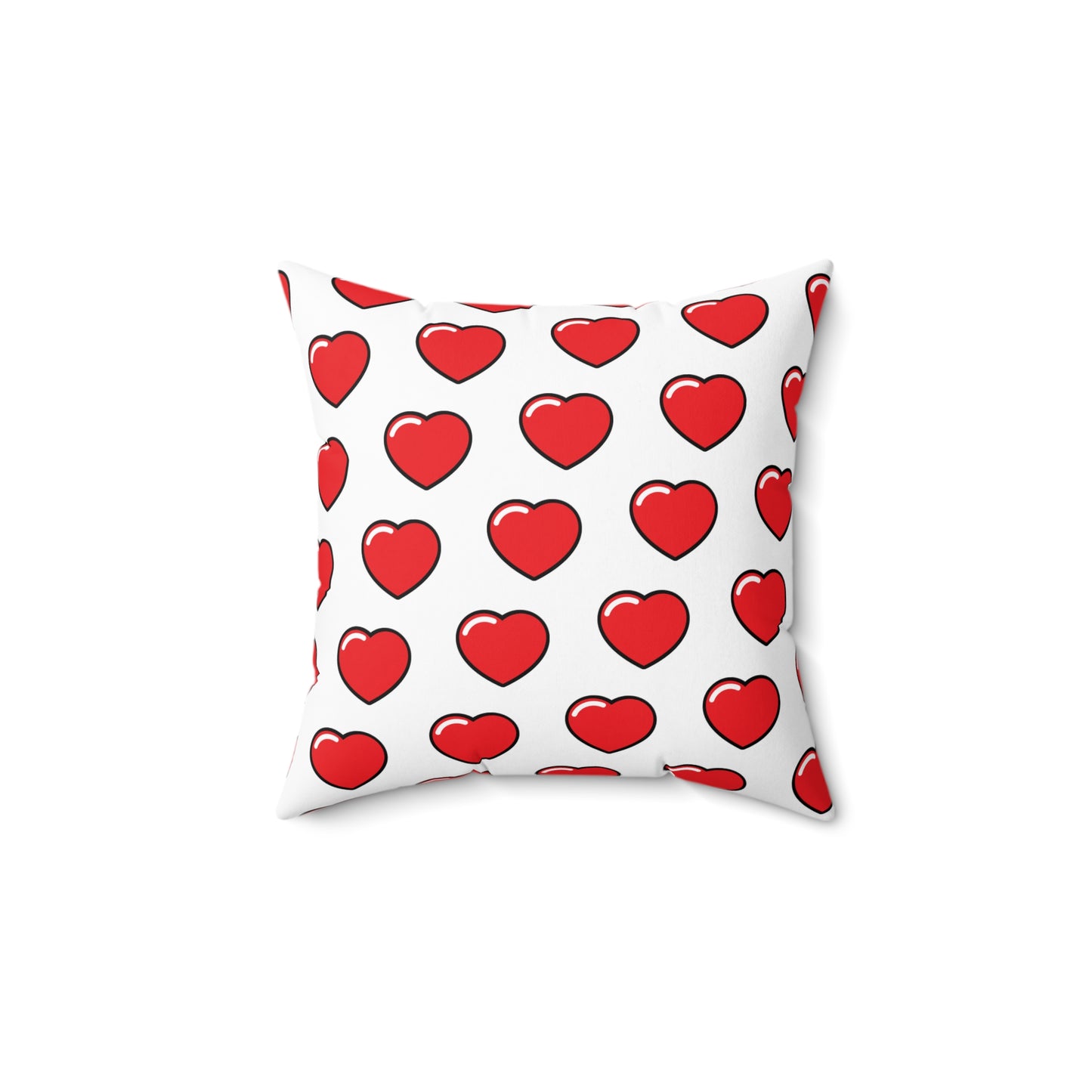 Hearts-Spun Polyester Square Pillow