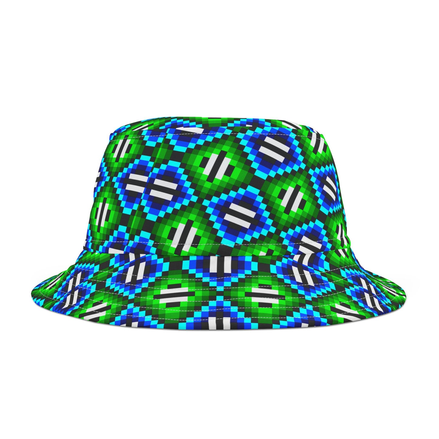 Green & Blue Triangles–Bucket Hat (AOP)