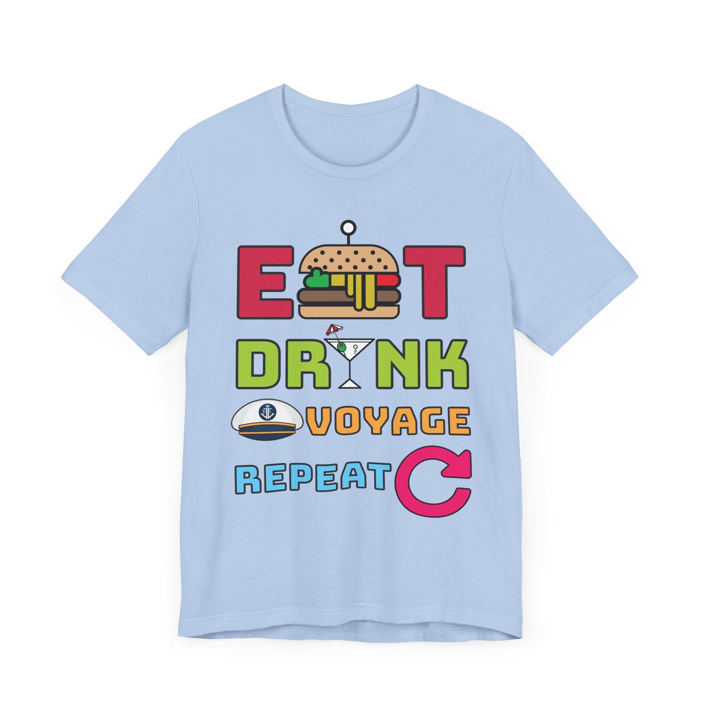 Eat Drink Voyage Repeat AR-Unisex Jersey Short Sleeve Tee–EXPRESS DELIVERY*