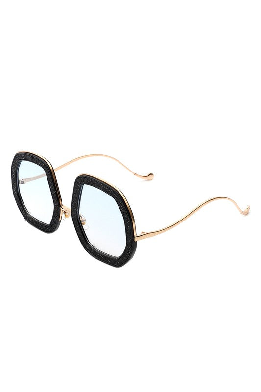 Women Round Geometric Glitter Fashion Sunglasses
