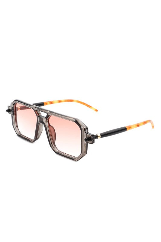Retro Square Flat Top Brow-Bar Fashion Sunglasses