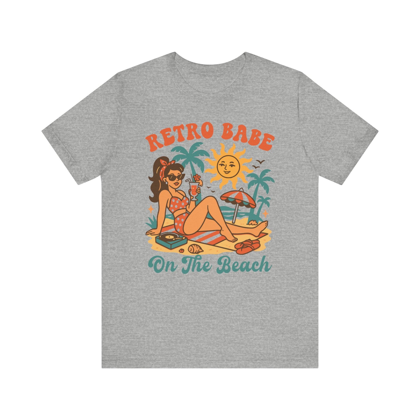 Retro Babe on the Beach–Unisex Jersey Short Sleeve Tee–EXPRESS DELIVERY*