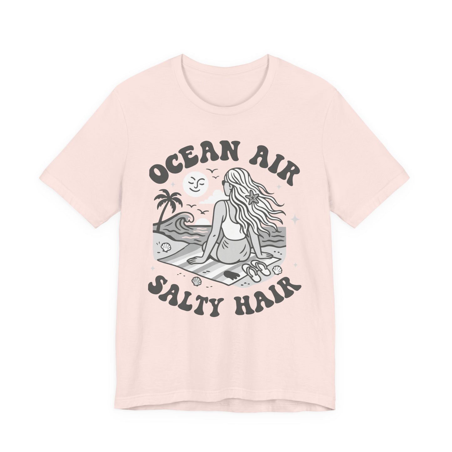 Ocean Air Salty Hair White–Unisex Jersey Short Sleeve Tee–EXPRESS DELIVERY*