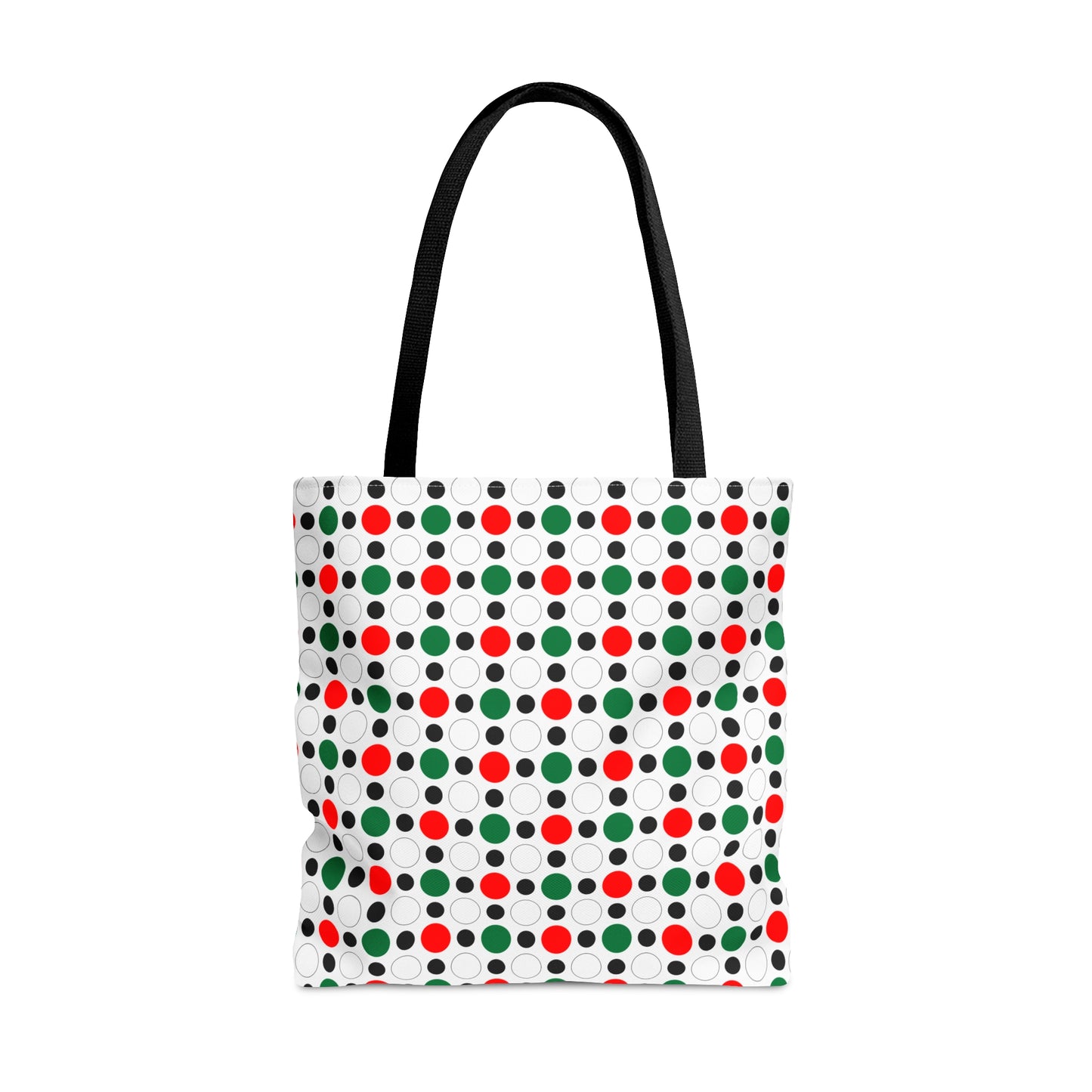 Green White Red Circle Pattern–Tote Bag (AOP)