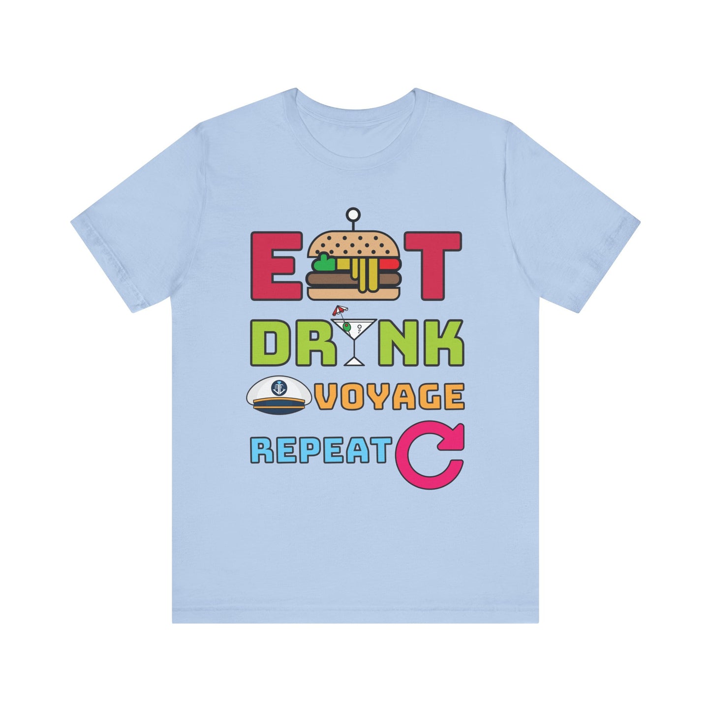 Eat Drink Voyage Repeat AR-Unisex Jersey Short Sleeve Tee–EXPRESS DELIVERY*