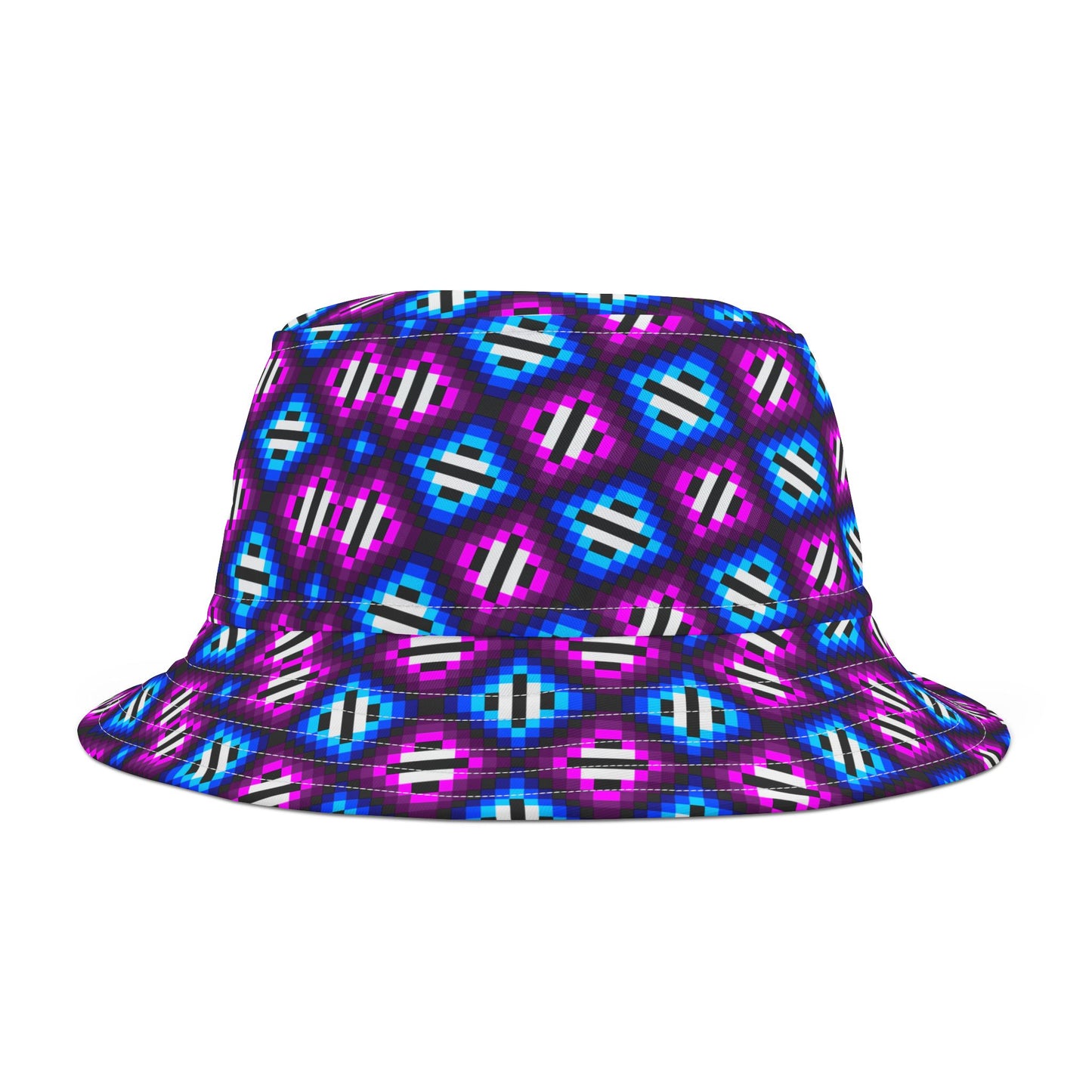Purple & Blue Triangles–Bucket Hat (AOP)
