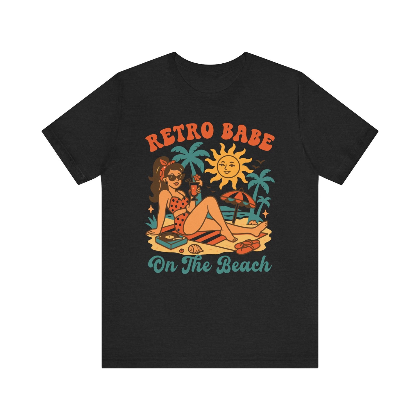 Retro Babe on the Beach–Unisex Jersey Short Sleeve Tee–EXPRESS DELIVERY*