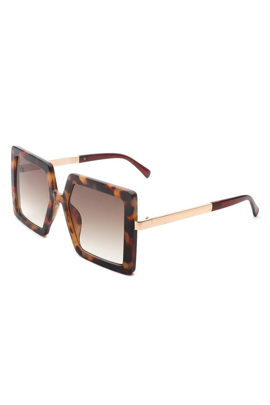Square Oversize Flat Top Fashion Women Sunglasses