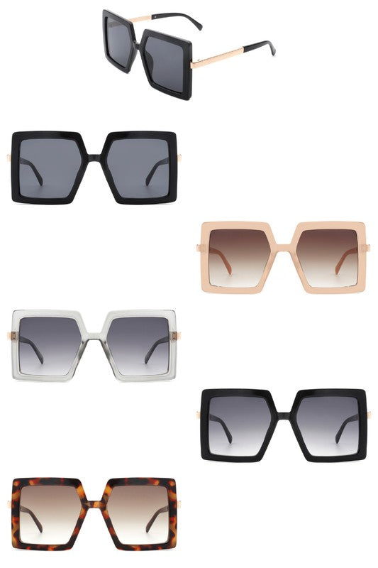 Square Oversize Flat Top Fashion Women Sunglasses