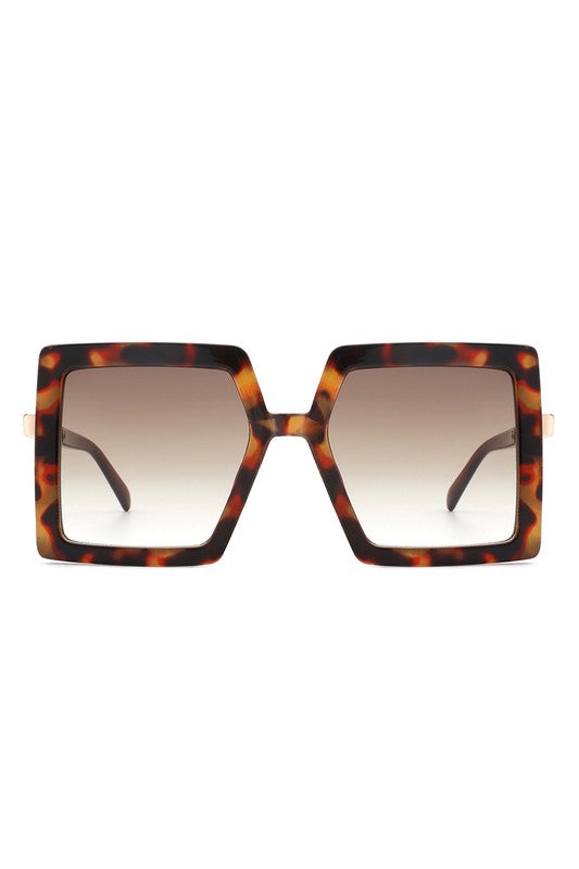 Square Oversize Flat Top Fashion Women Sunglasses