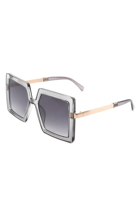 Square Oversize Flat Top Fashion Women Sunglasses