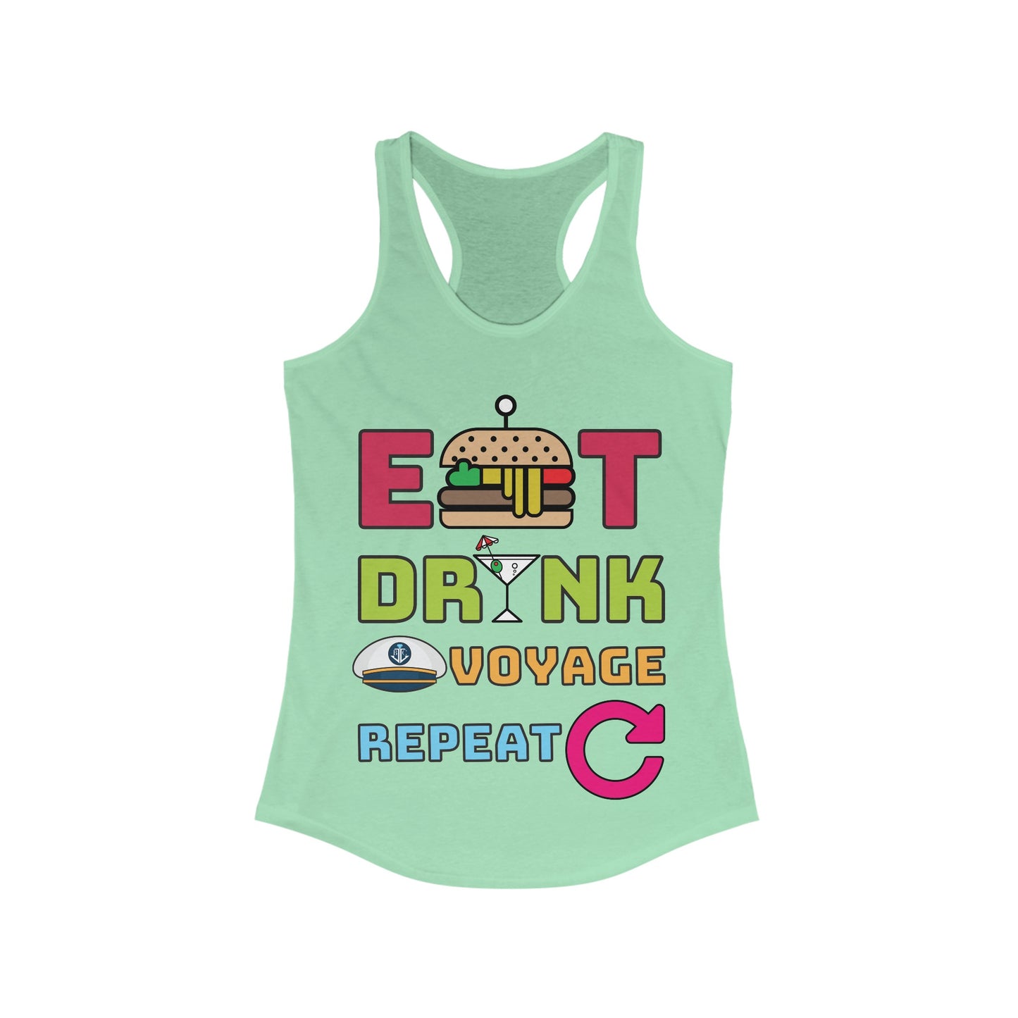 Eat Drink Voyage Repeat AR-Women's Ideal Racerback Tank