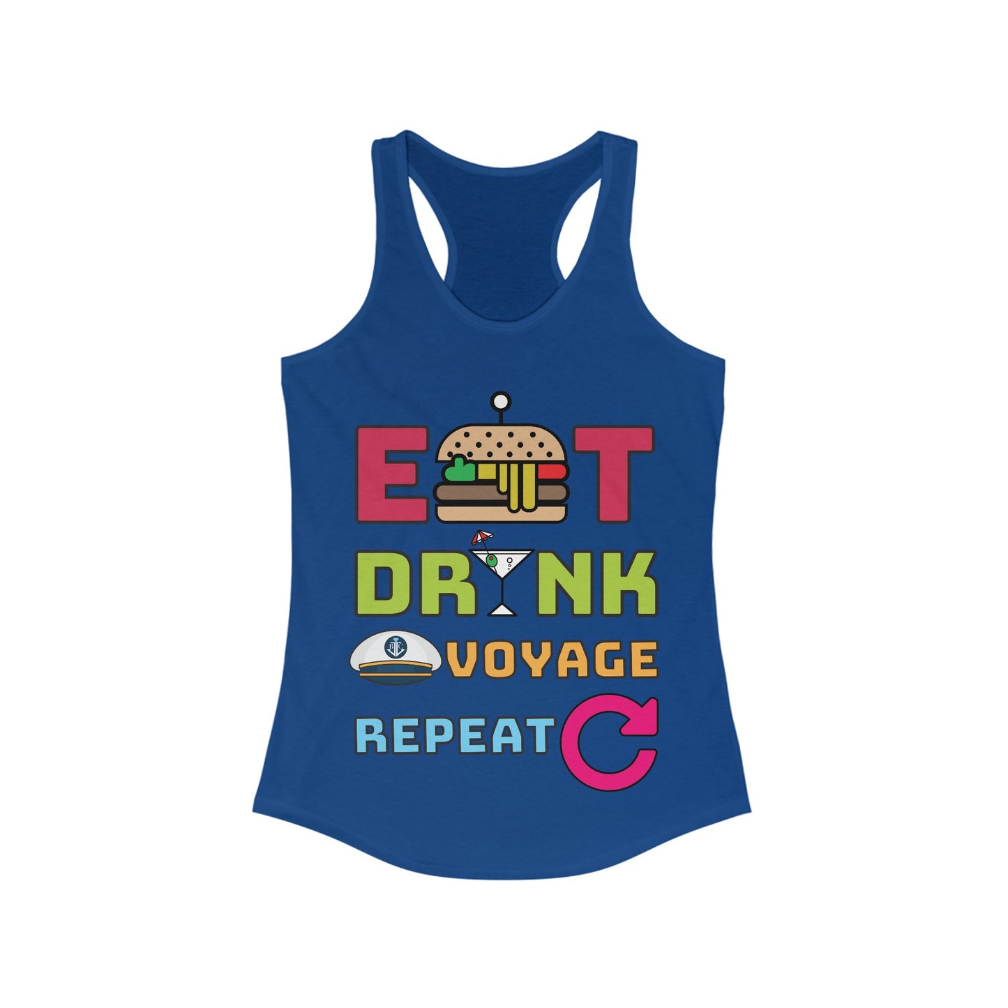 Eat Drink Voyage Repeat AR-Women's Ideal Racerback Tank
