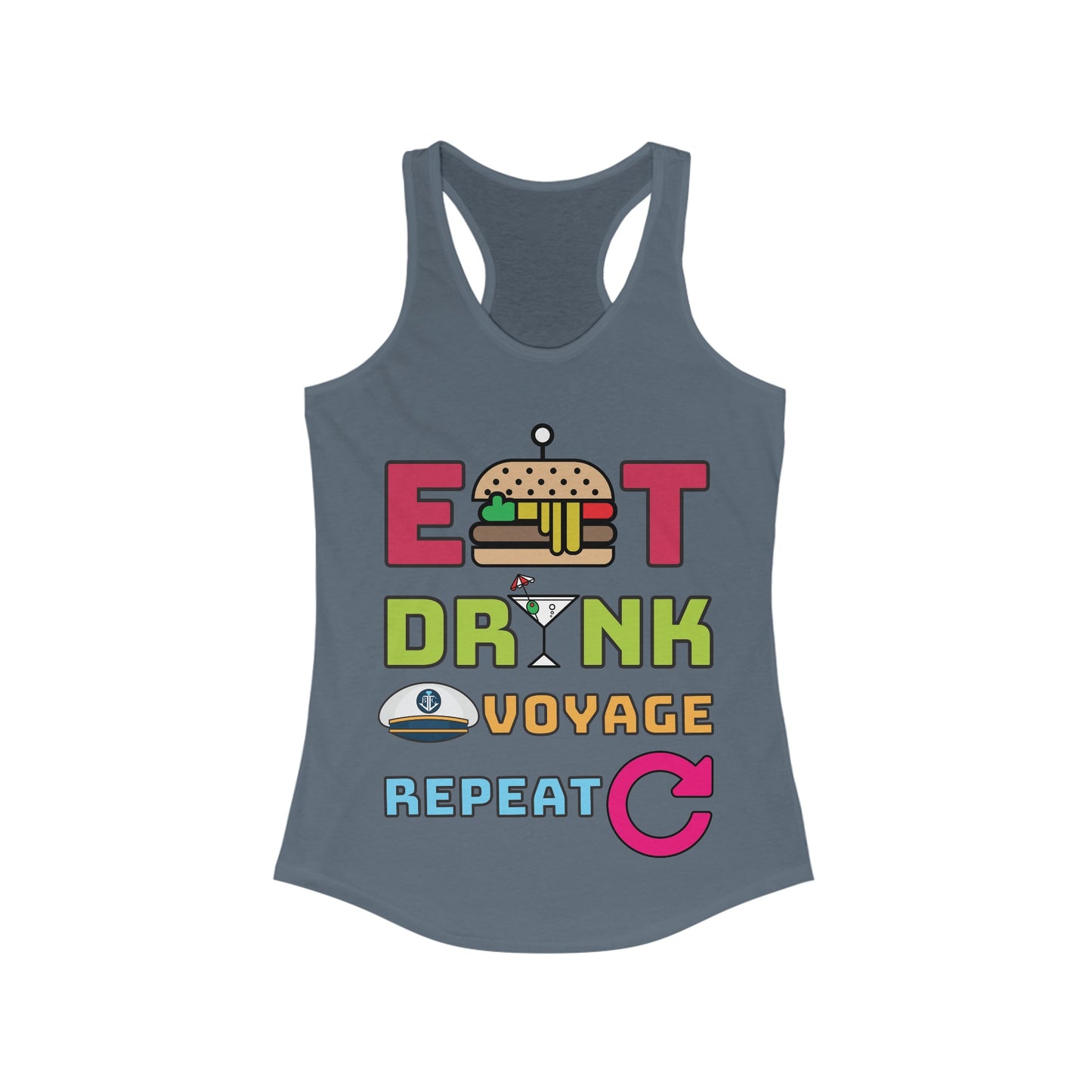 Eat Drink Voyage Repeat AR-Women's Ideal Racerback Tank