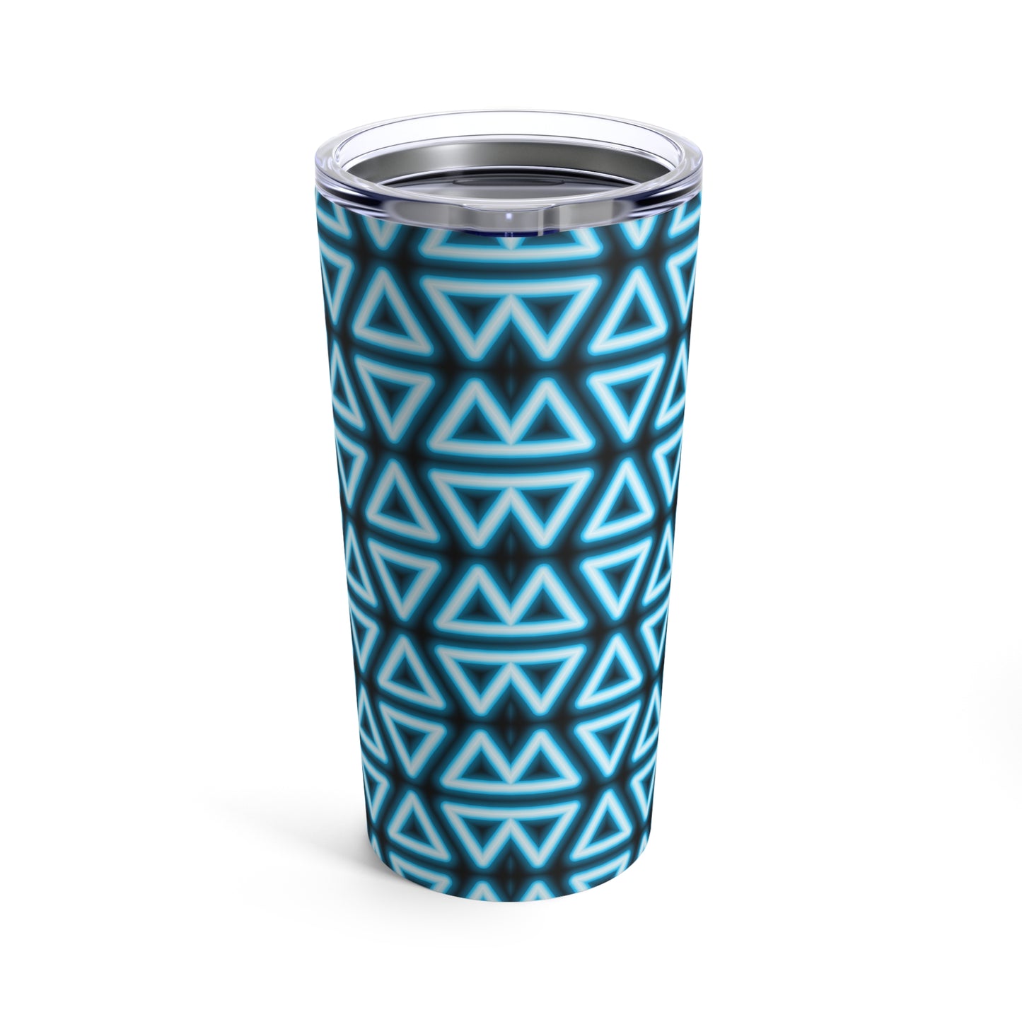 Neon Triangle Pattern–Baby Blue-Bling Bling–Tumbler 20oz