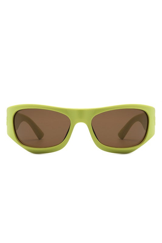 Geometric Wrap Around Fashion Square Sunglasses