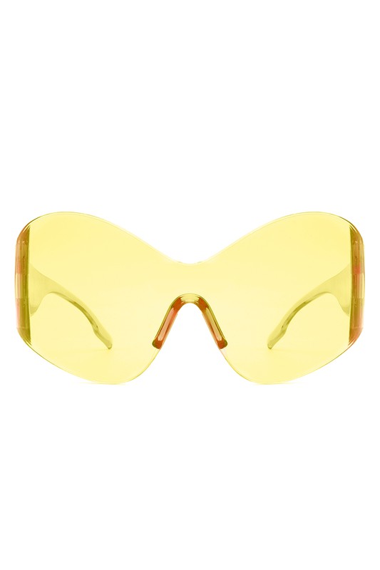 Fashion Rimless Oversized Wraparound Sunglasses