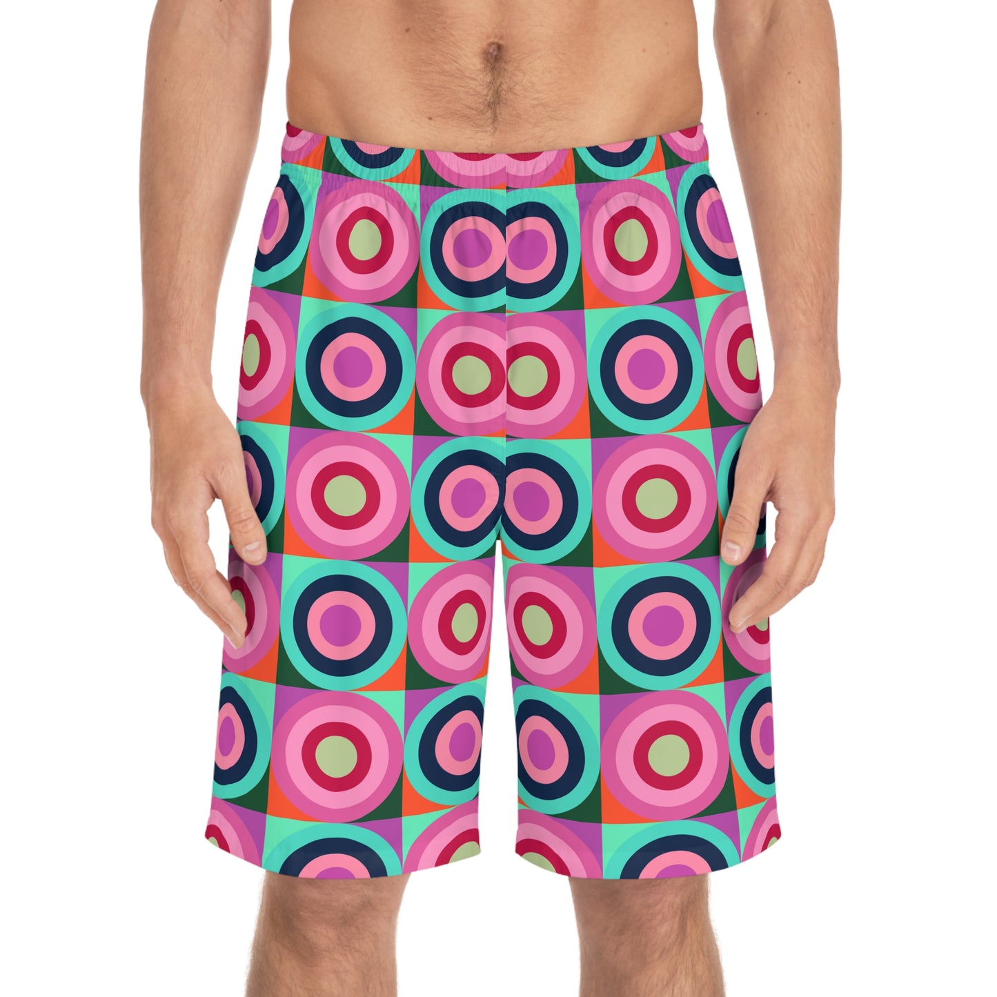 Multi Color Circle Pattern–Men's Board Shorts (AOP)