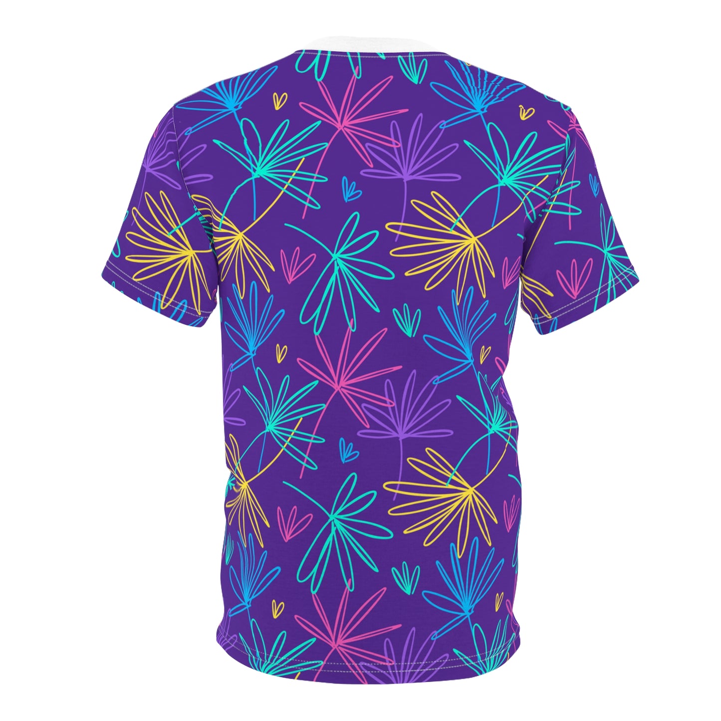 Neon Palms All-Over Print-Unisex Cut & Sew Tee (AOP)