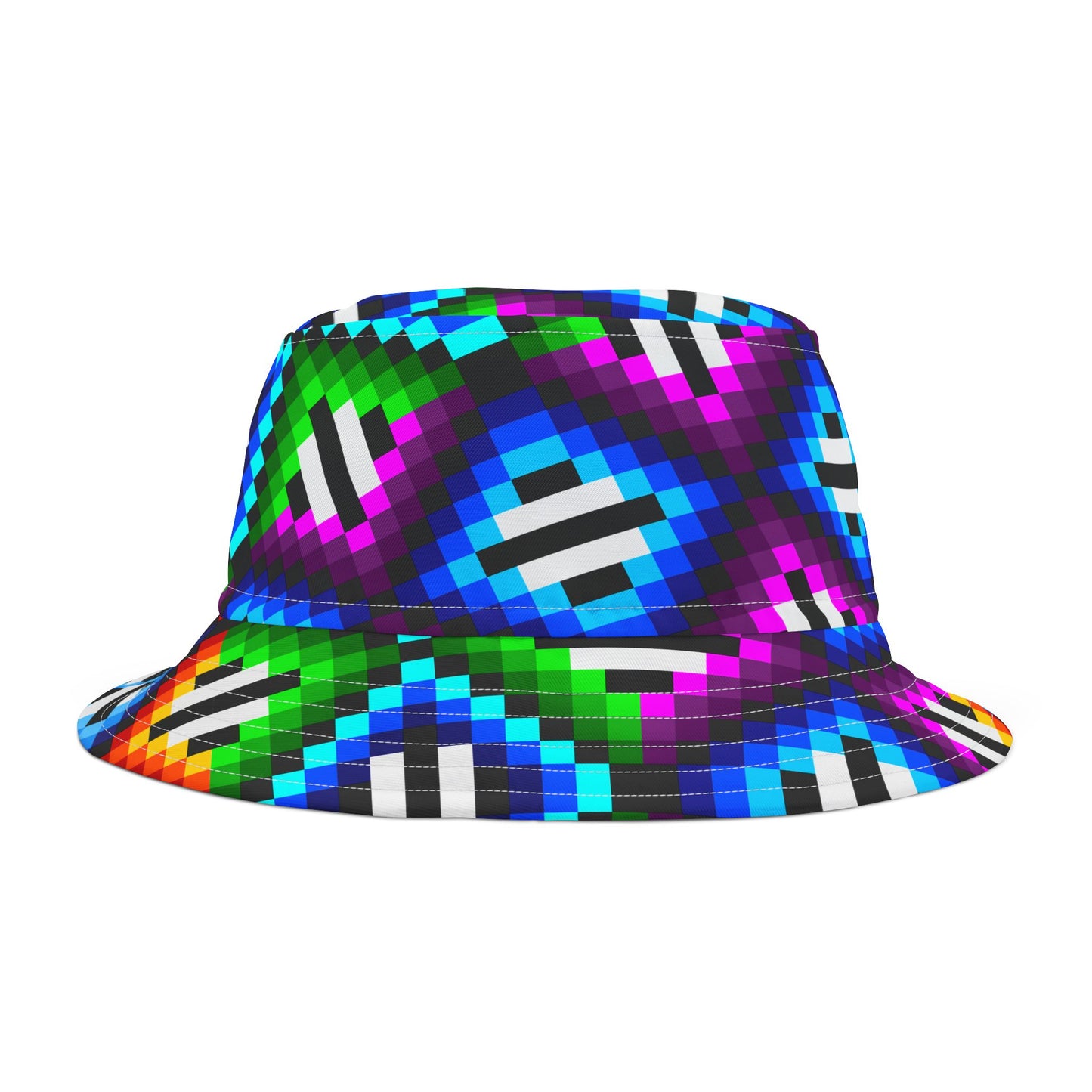 Purple, Blue Orange Triangles–Bucket Hat (AOP)