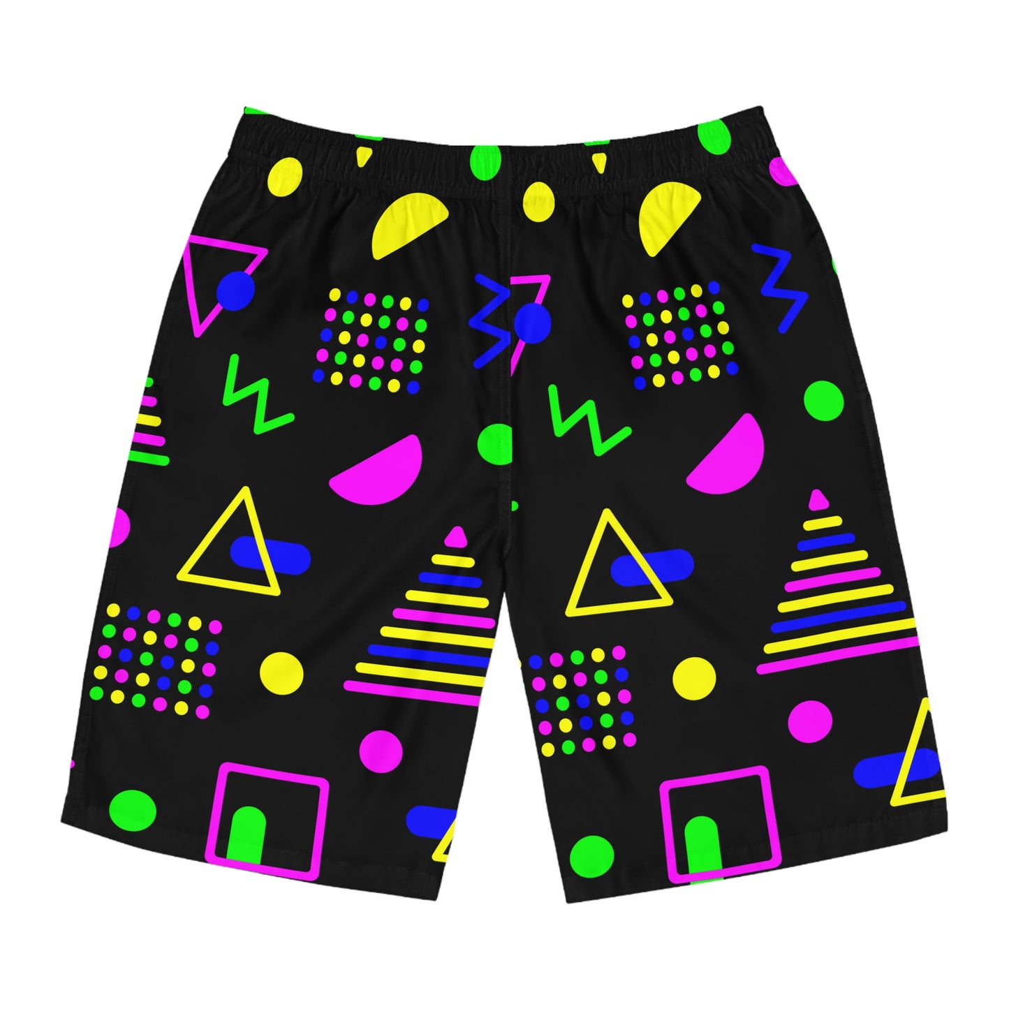Neon Shapes–Men's Board Shorts (AOP)