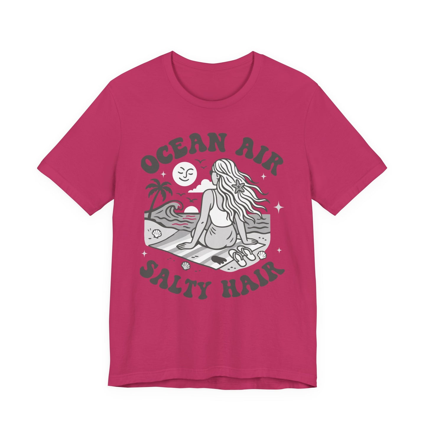 Ocean Air Salty Hair White–Unisex Jersey Short Sleeve Tee–EXPRESS DELIVERY*