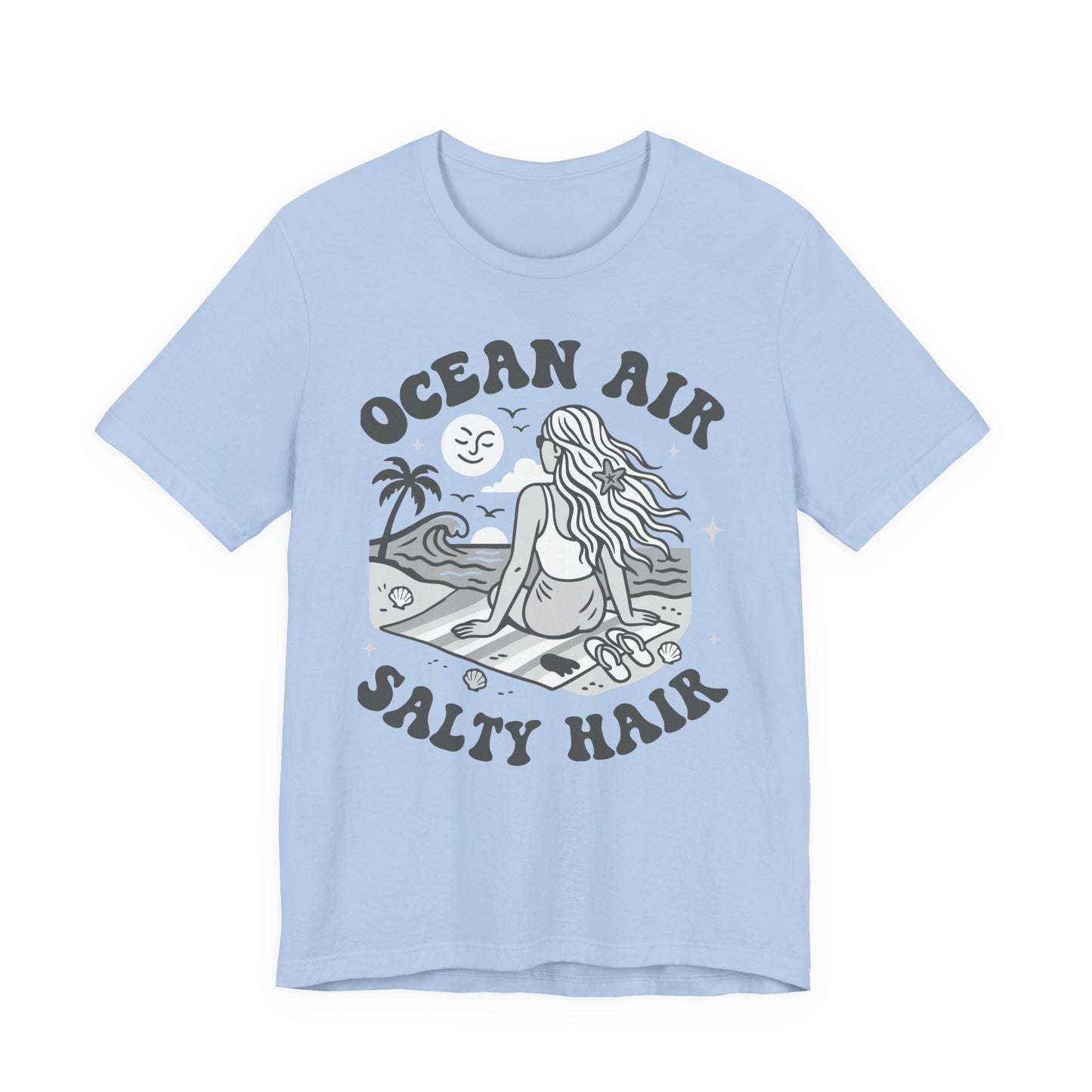 Ocean Air Salty Hair White–Unisex Jersey Short Sleeve Tee–EXPRESS DELIVERY*