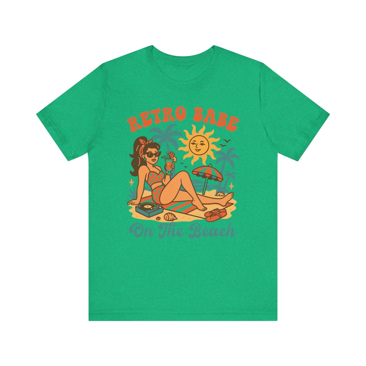 Retro Babe on the Beach–Unisex Jersey Short Sleeve Tee–EXPRESS DELIVERY*