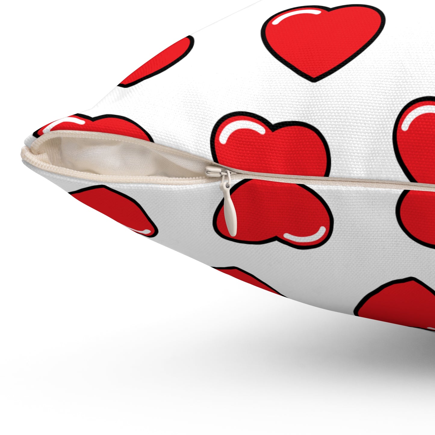 Hearts-Spun Polyester Square Pillow