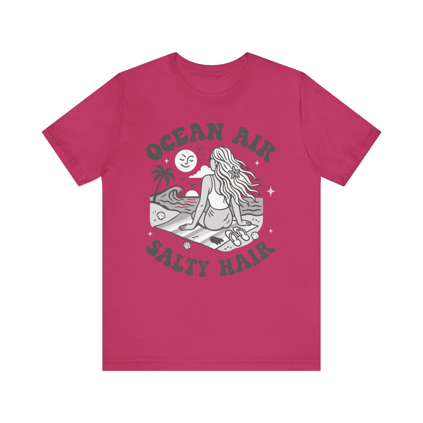 Ocean Air Salty Hair White–Unisex Jersey Short Sleeve Tee–EXPRESS DELIVERY*