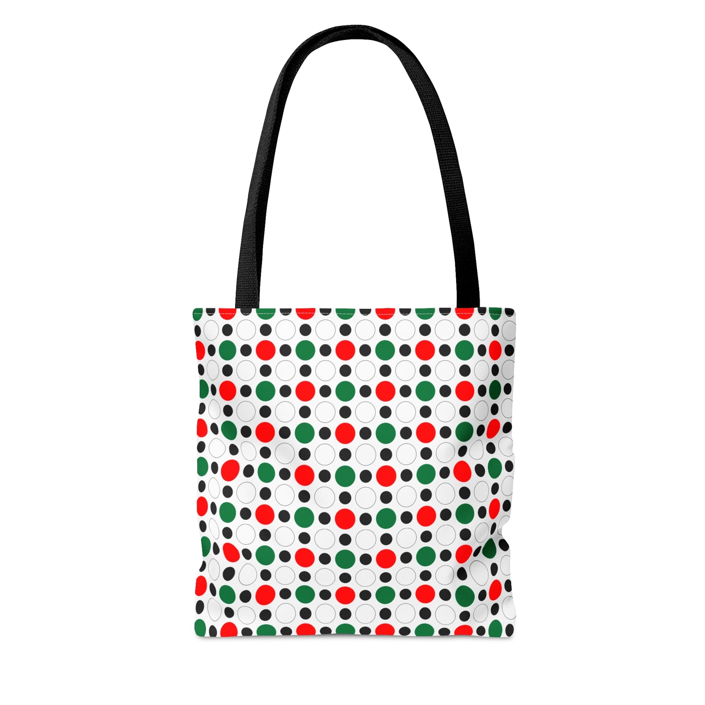 Green White Red Circle Pattern–Tote Bag (AOP)