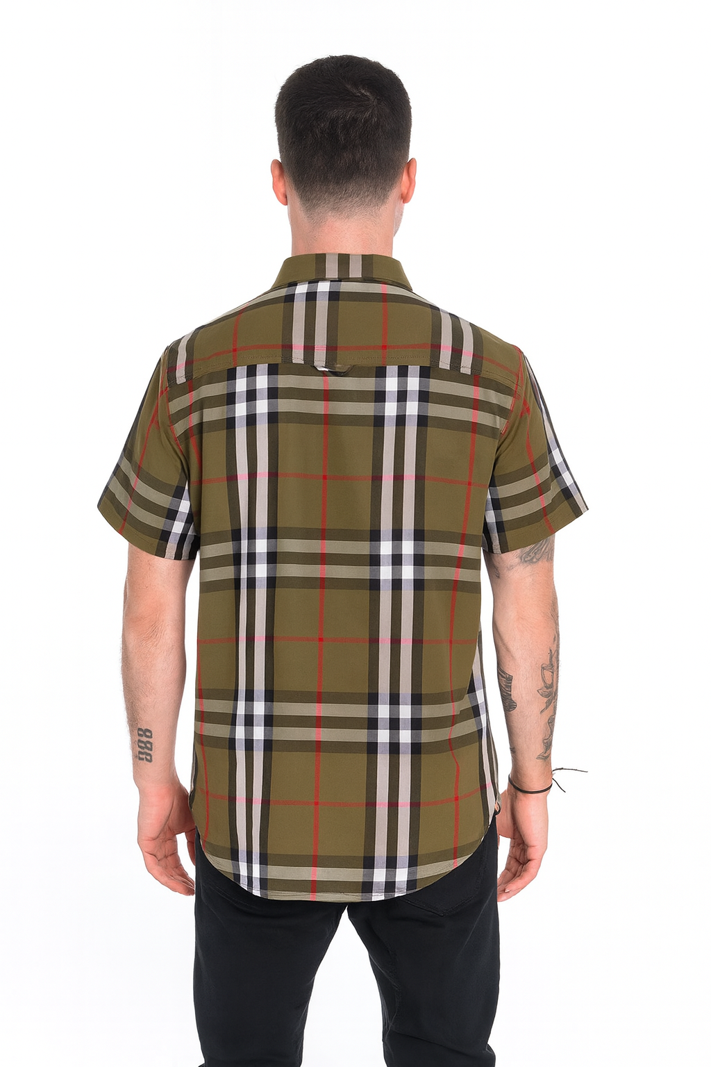 Weiv Men's Casual Short Sleeve Checker Shirts