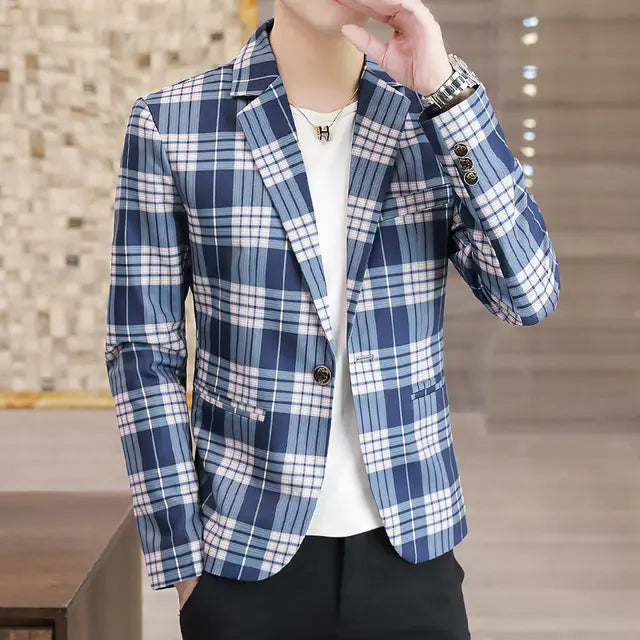 Trendy Slim-Fit Men's Casual Suit Jacket