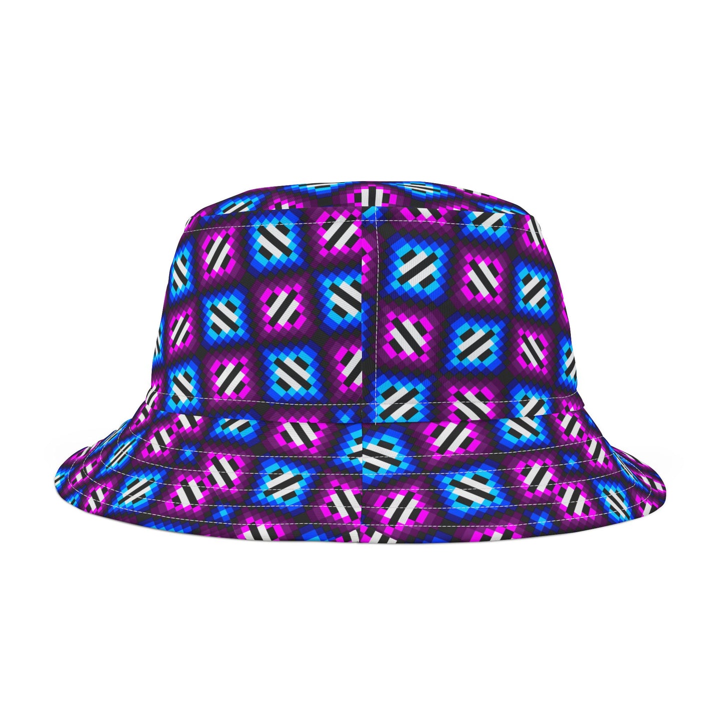 Purple & Blue Triangles–Bucket Hat (AOP)