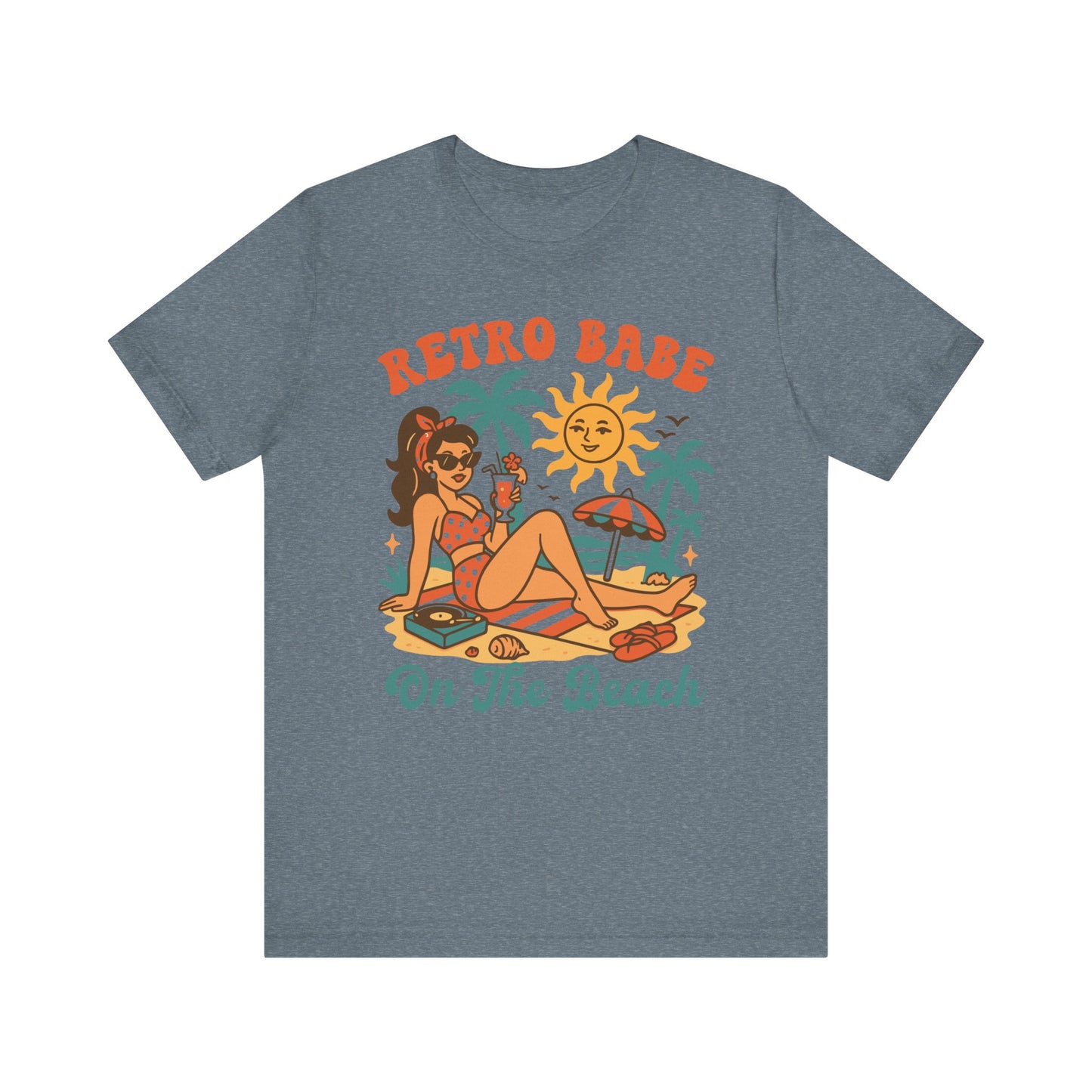 Retro Babe on the Beach–Unisex Jersey Short Sleeve Tee–EXPRESS DELIVERY*