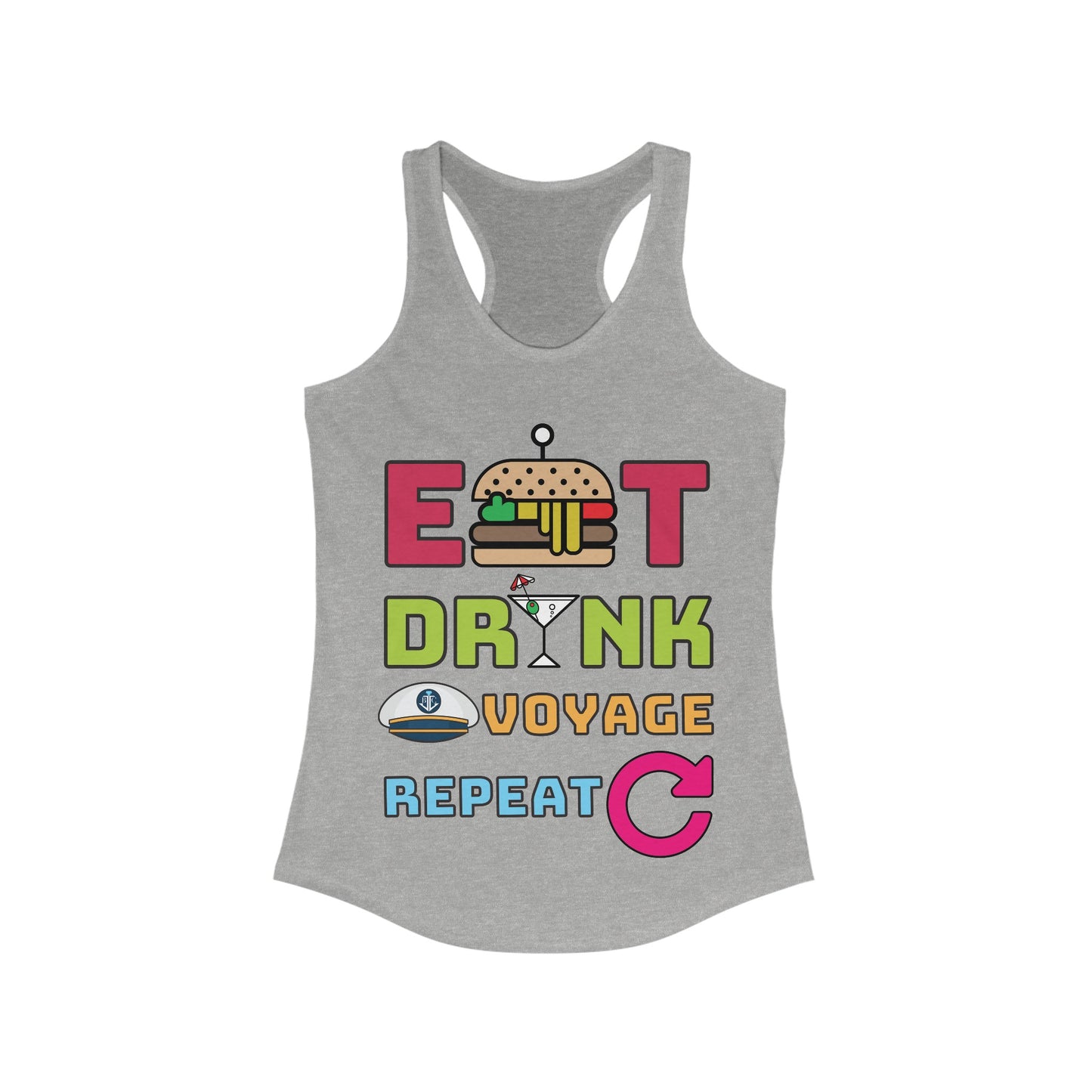 Eat Drink Voyage Repeat AR-Women's Ideal Racerback Tank