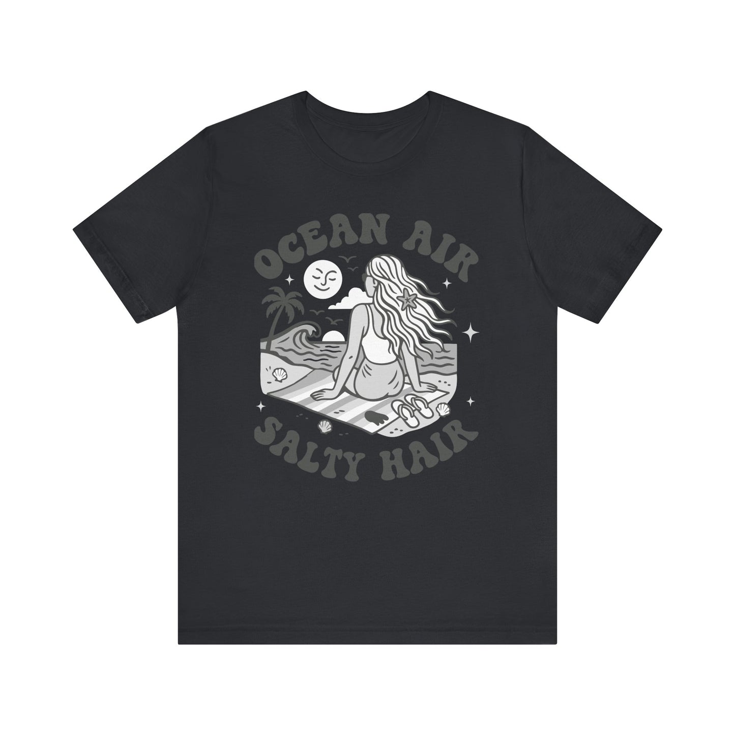 Ocean Air Salty Hair White–Unisex Jersey Short Sleeve Tee–EXPRESS DELIVERY*