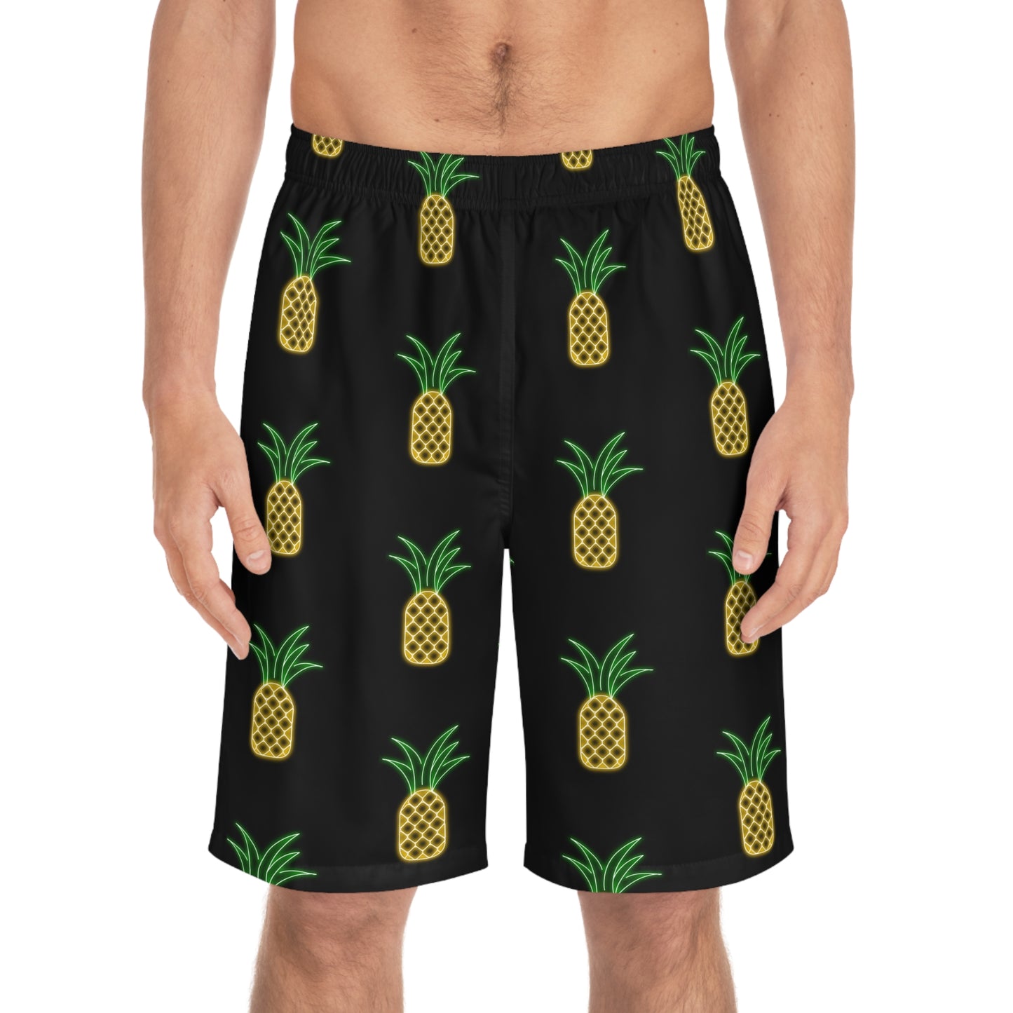 Neon Pineapple–Men's Board Shorts (AOP)