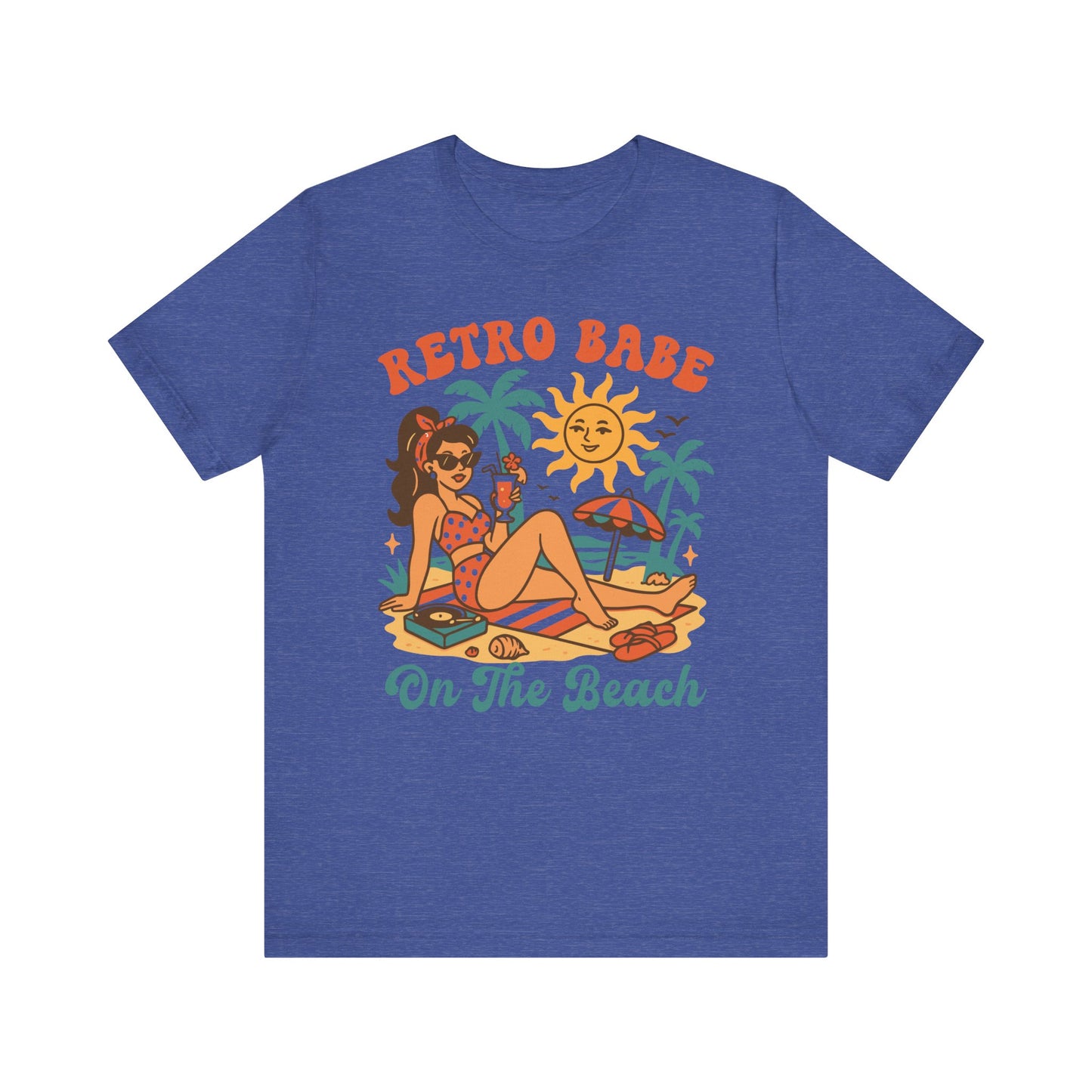 Retro Babe on the Beach–Unisex Jersey Short Sleeve Tee–EXPRESS DELIVERY*